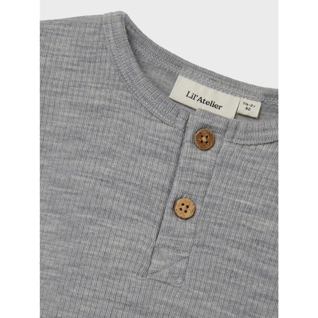 Lil'Atelier Grey Melange Fable Wool Blouse