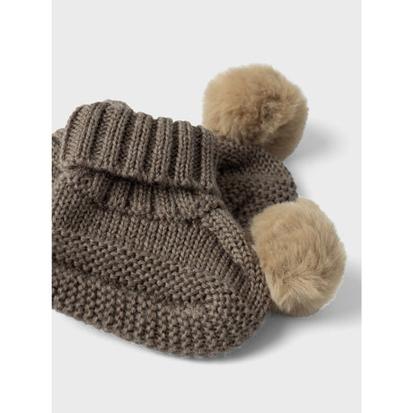 Name It Walnut Wrilla Wool Knit Slippers With Dot