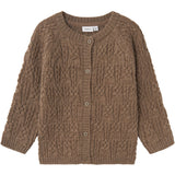 Name It Walnut Wrilla Wool Knit Cardigan