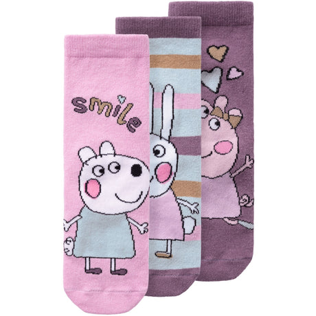 Name It Pastel Lavender 3P Arctic Dusk+Ether+Pastel Lavender Amina Peppa Pig 3-Pack Socks