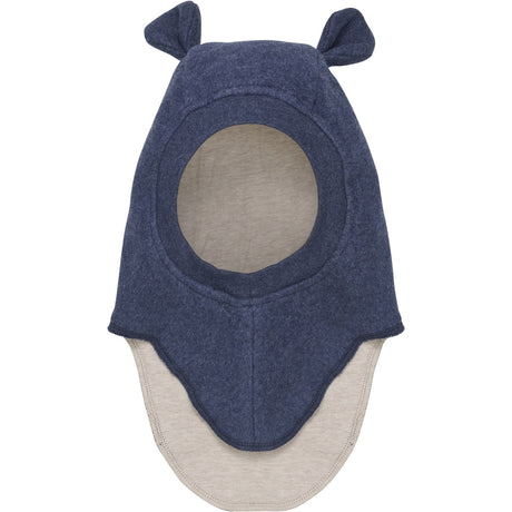 Huttelihut Navy Melange  Balaclava Cotton Fleece w. Lin