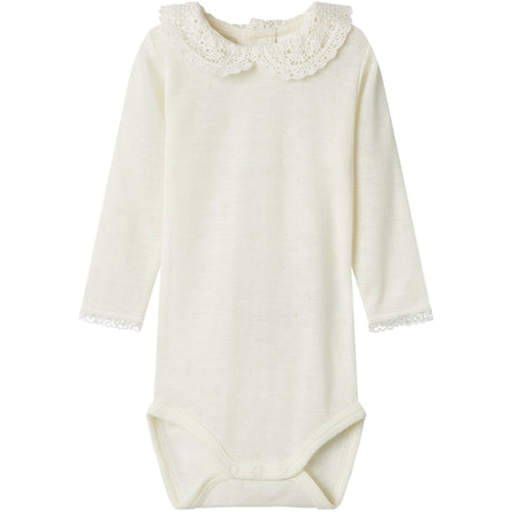 Name It Snow White Wang Wool Needle Bodysuit Ls With Collar