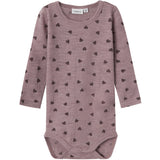 Name It Purple Dove Wang Wool Rib Bodysuit Ls AOP