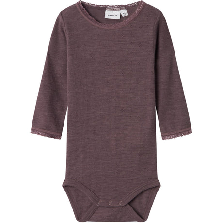 Name It Sparrow Wang Wool Needle Bodysuit Ls Solid Noos