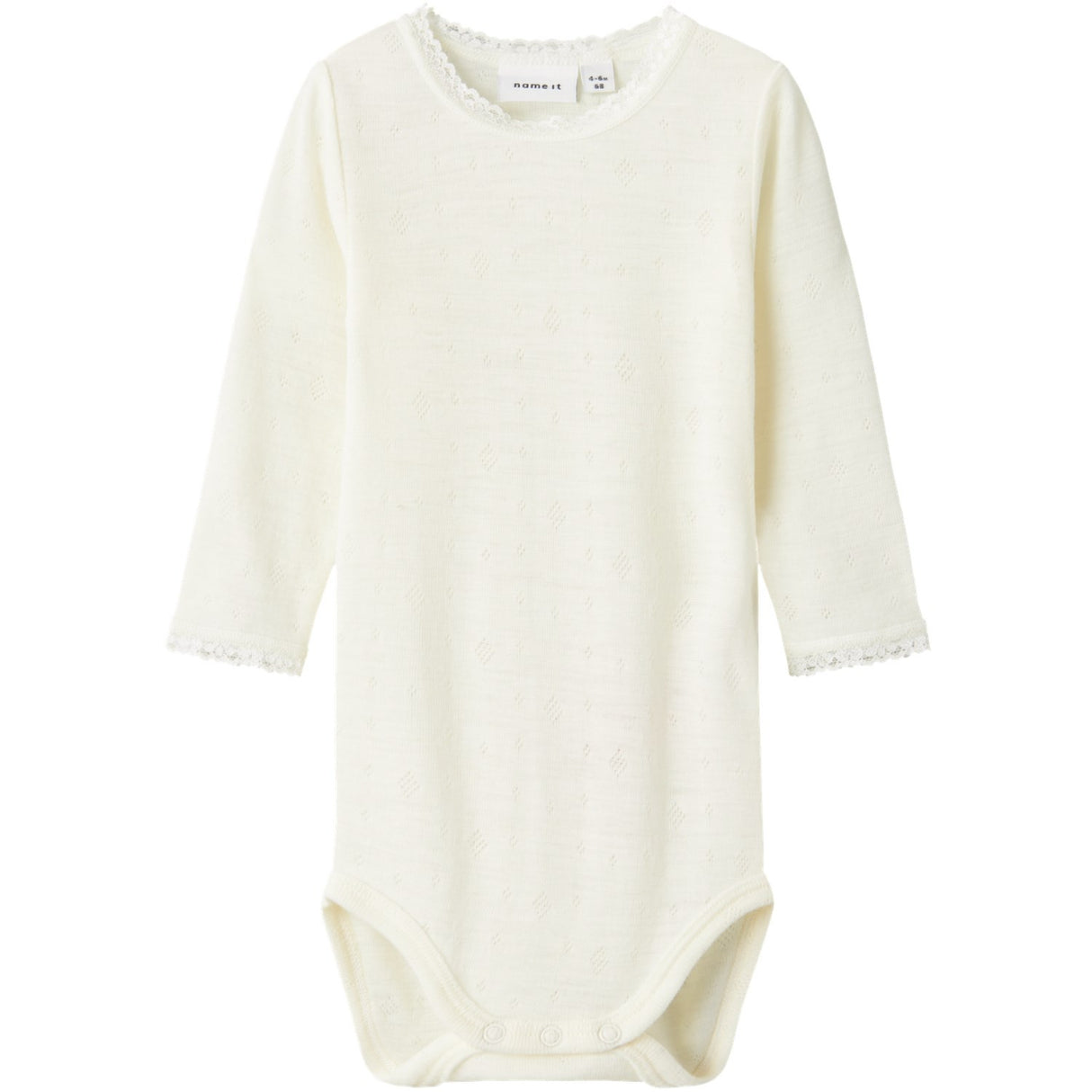 Name It Snow White Wang Wool Needle Bodysuit Ls Solid Noos