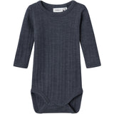 Name It Ombre Blue Wang Wool Needle Bodysuit Ls Solid Noos