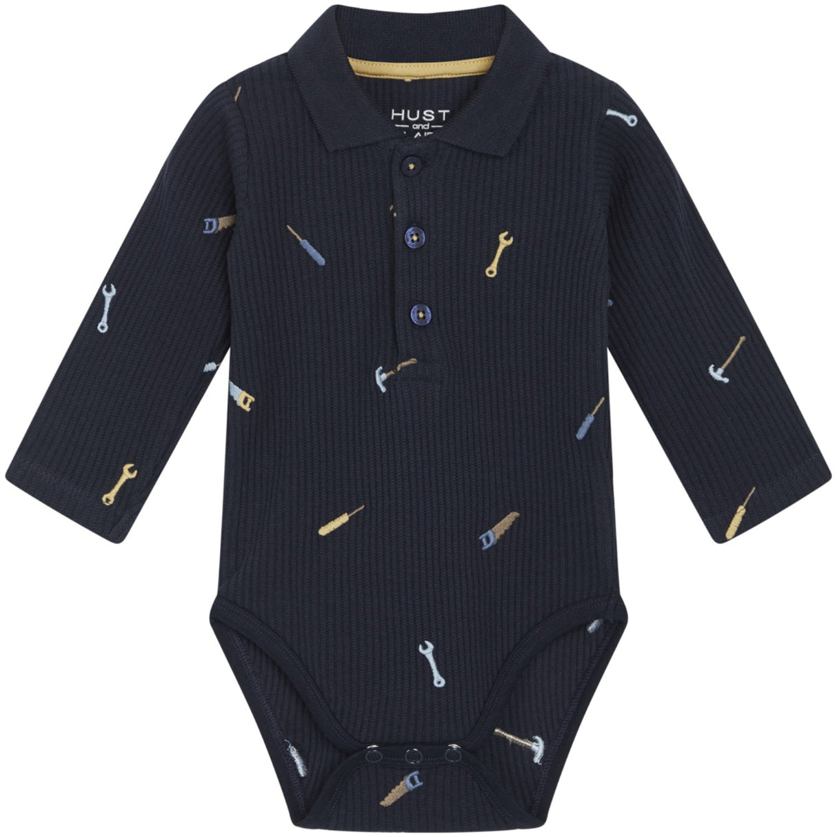 Hust & Claire Navy Baby Bendy Bodysuit