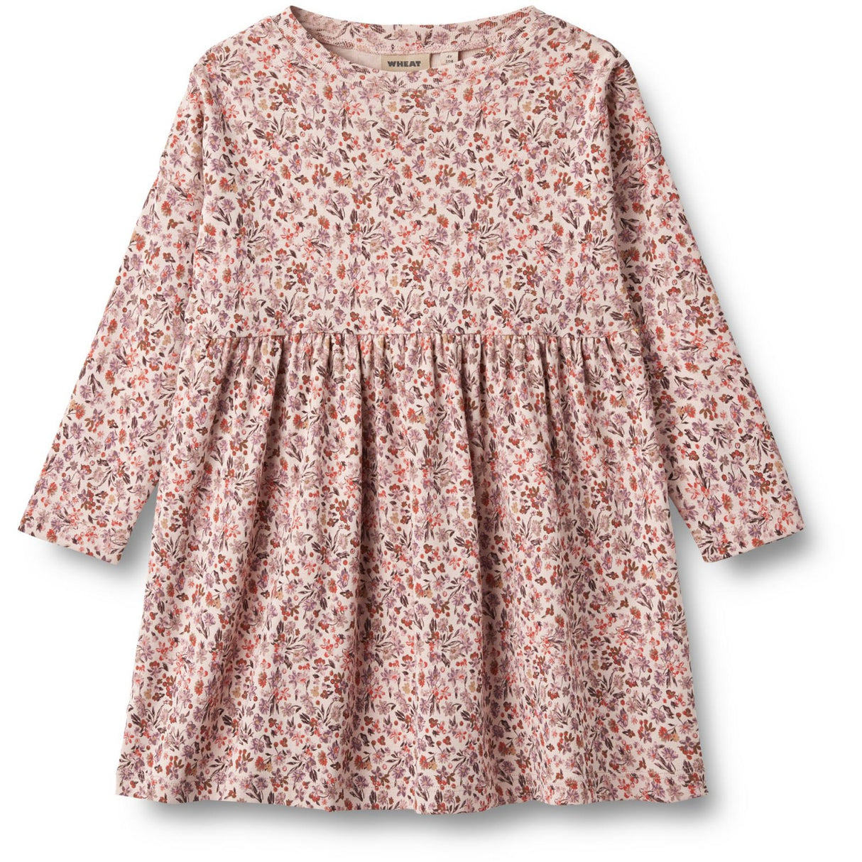 Wheat Pale Rose Flowers Jersey Dress Emmy