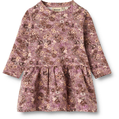 Wheat Lavender Flowers Jersey Dress Bessie