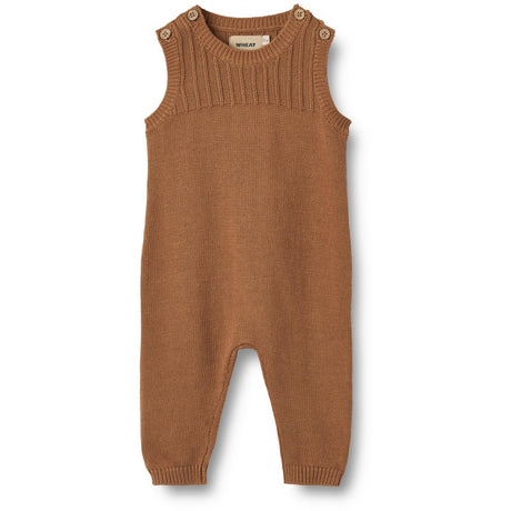 Wheat Caramel Knit Romper Vigge