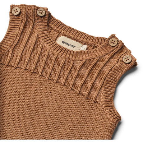 Wheat Caramel Knit Romper Vigge