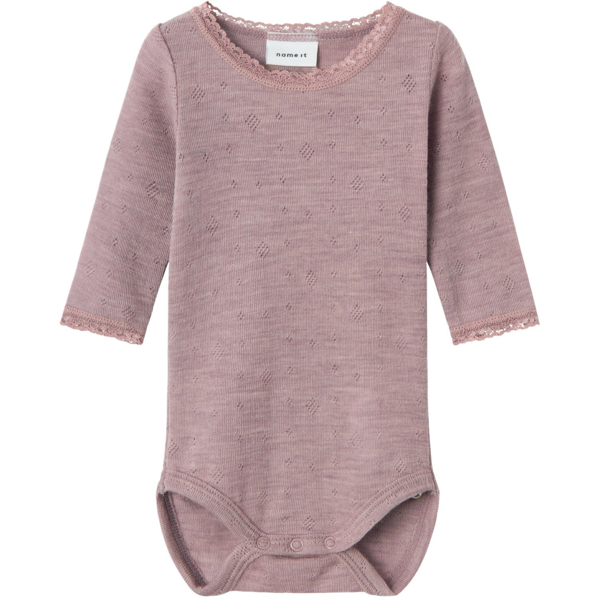 Name It Purple Dove Wang Wool Needle Bodysuit Ls Solid Noos