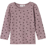 Name It Purple Dove Wang Wool Rib Blouse AOP