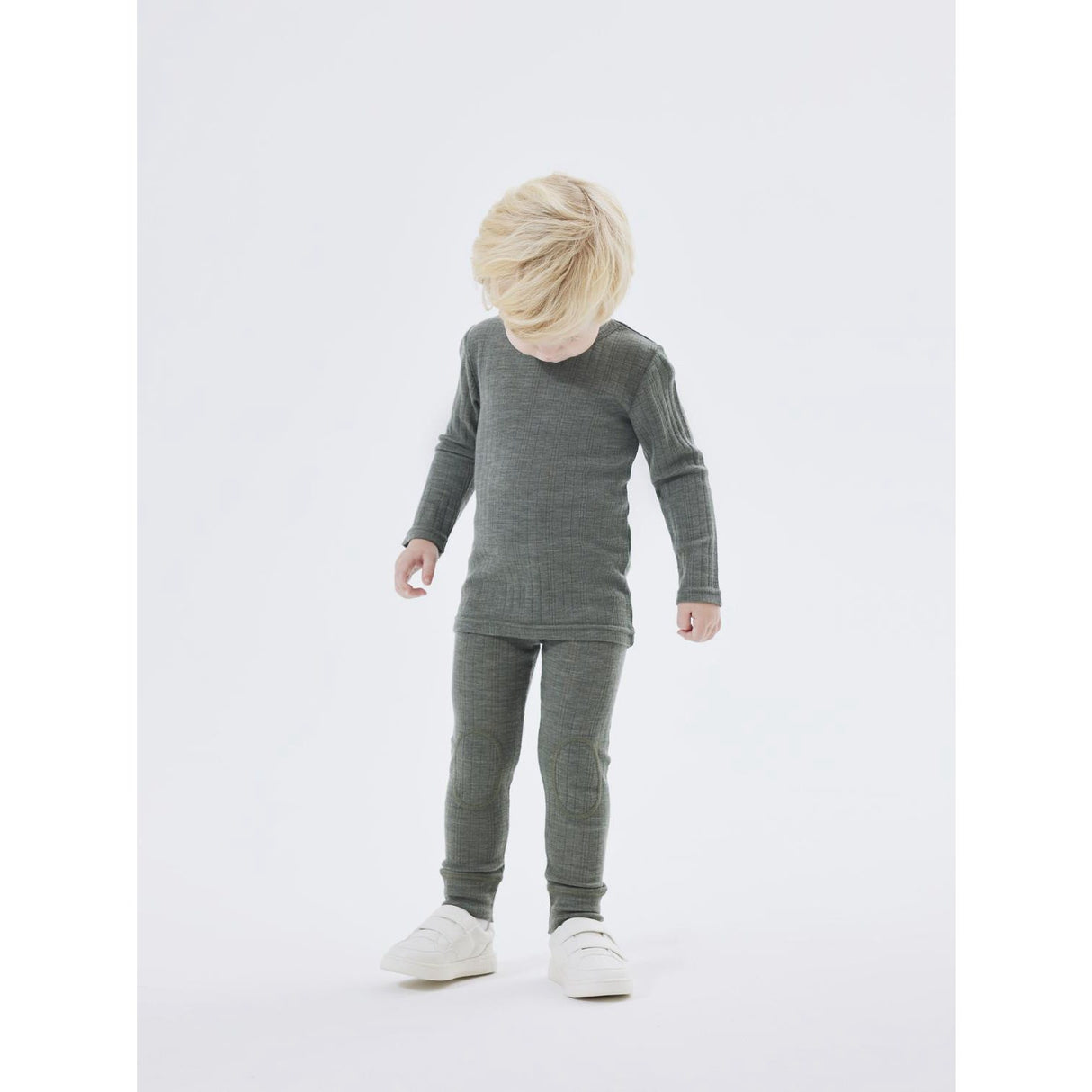 Name It Mulled Basil Wang Wool Needle Long Johns Solid Noos 3