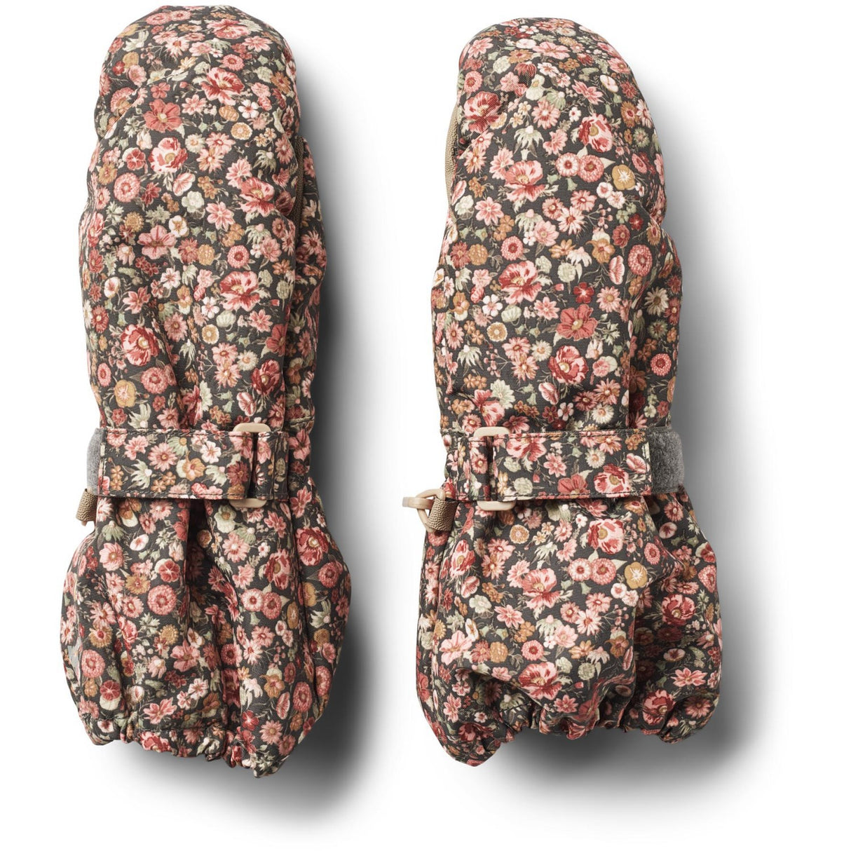 Wheat Raven Wild Flowers Mittens Tech