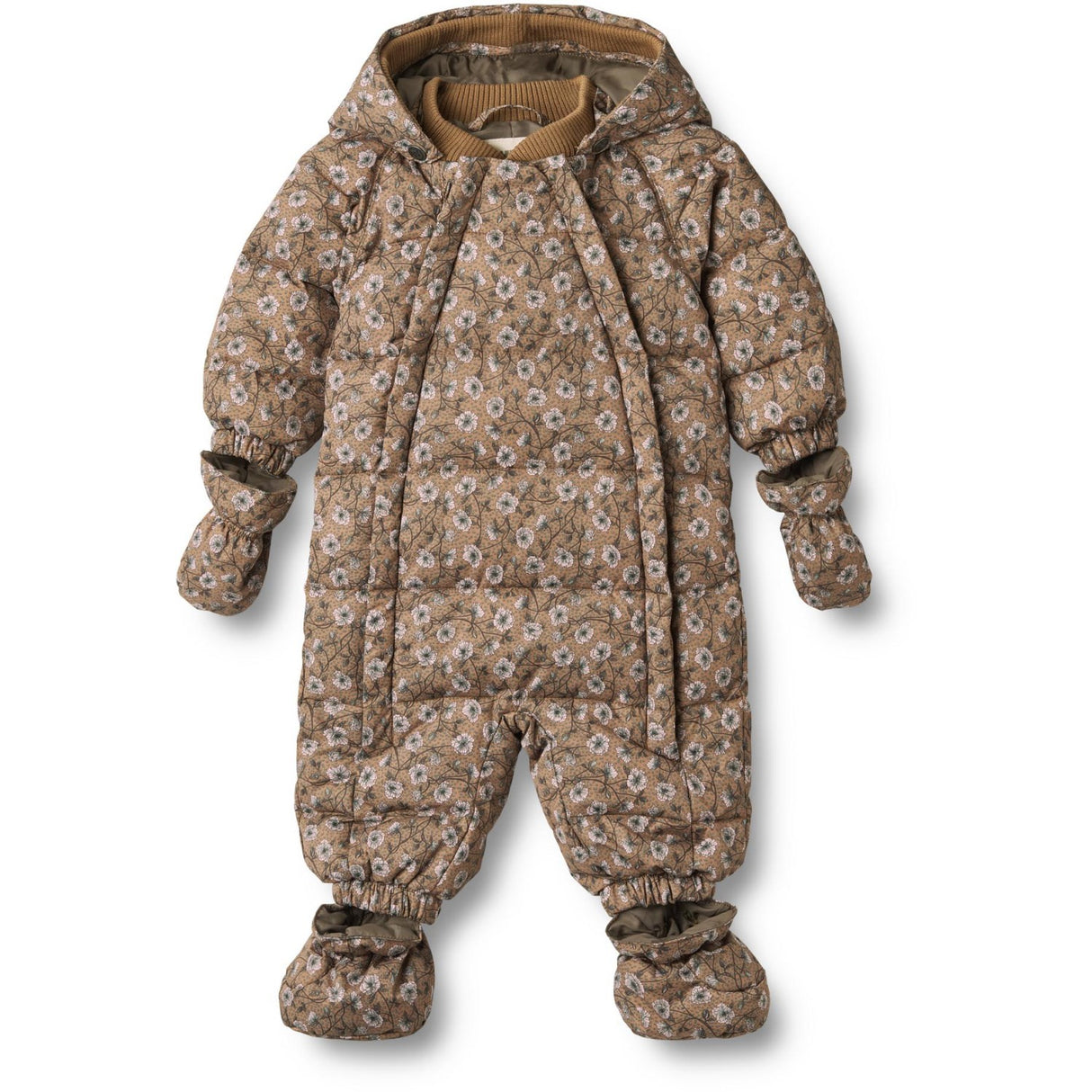 Wheat Caramel Anemones Puffer Baby Suit Edem