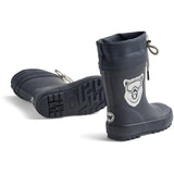 Wheat Navy Bear Rubber Boot Thermo Solid