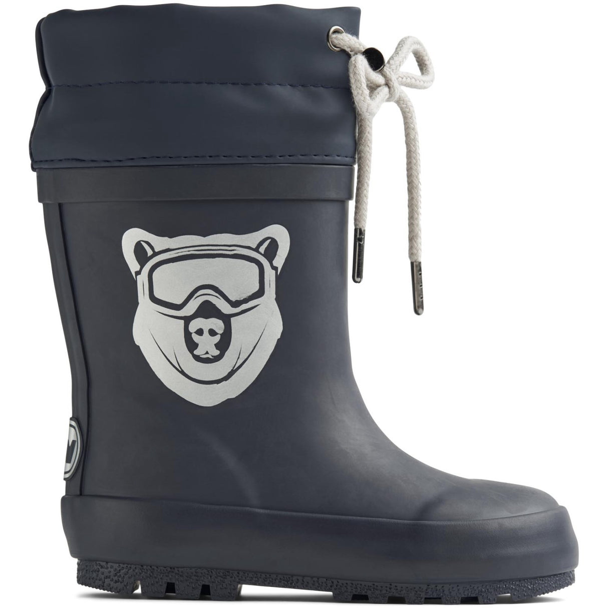 Wheat Navy Bear Rubber Boot Thermo Solid