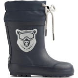 Wheat Navy Bear Rubber Boot Thermo Solid