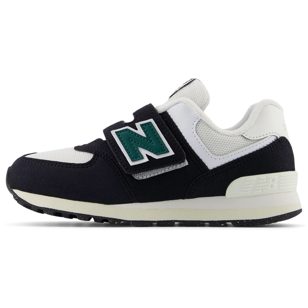 New Balance Black 574 Kids Hook & Loop Sneakers