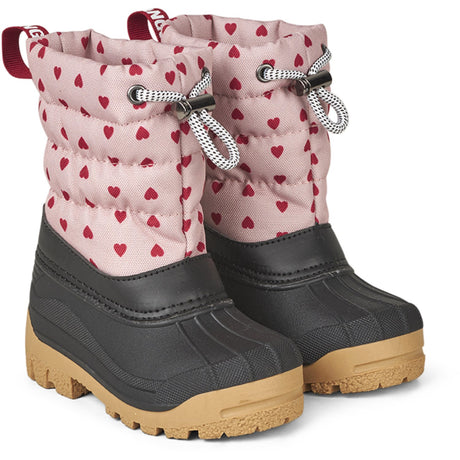 Angulus Rose Hearts Print Thermal-Boot Med Woolfoer