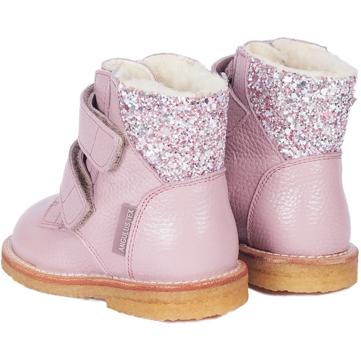 Angulus Mauve/Mauve Glitter Tex-Boot Med Glitter Og Velcro Closure 6