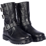 Angulus Black Tex boot with rivets, buckles and zipper