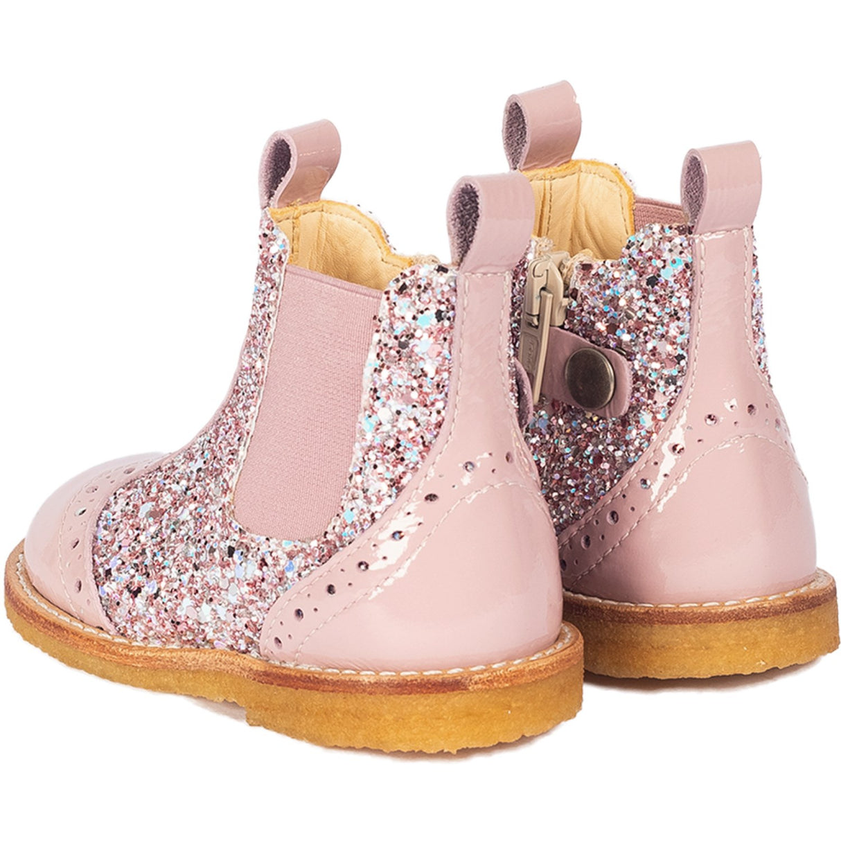 Angulus Mauve/Mauve Glitter Classic Chelsea Boot with Sparkling Glitter 3