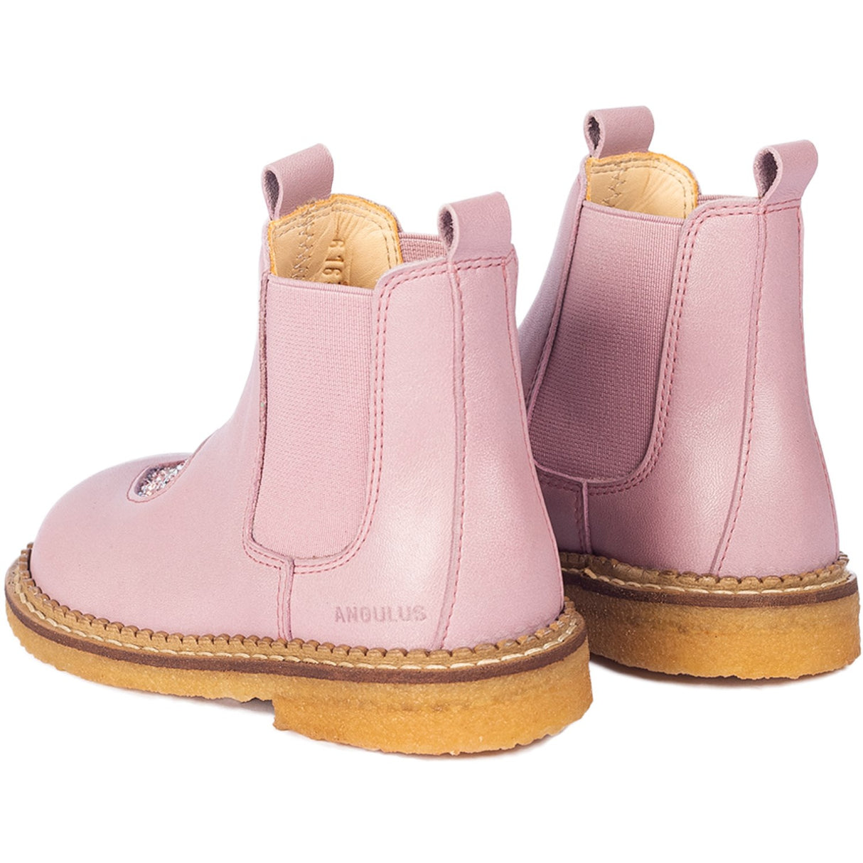 Angulus Mauve/Mauve Glitter Chelsea Heart Boot 3