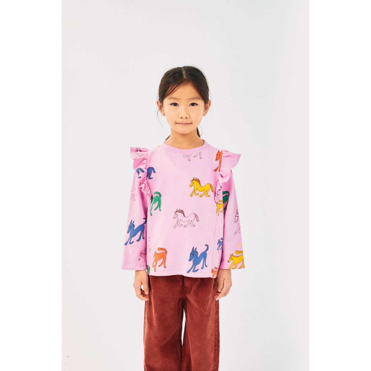 Bobo Choses Pink Wonder Horse All Over Ruffle Crewneck 2