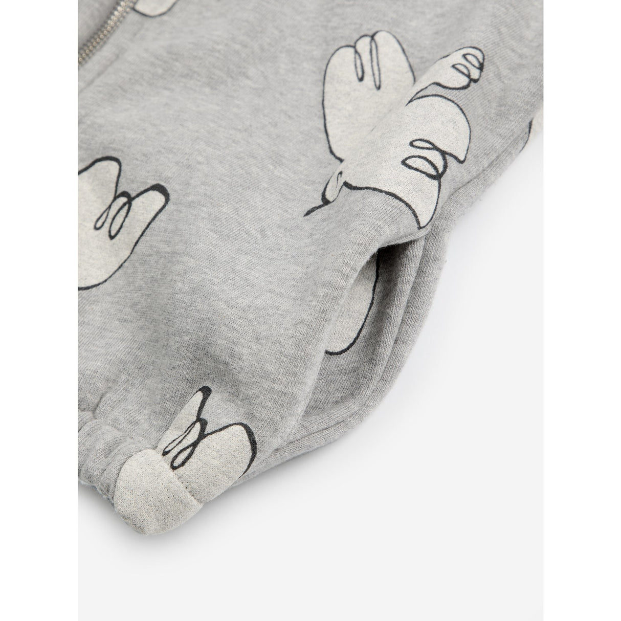 Bobo Choses Light Heather Grey Freedom Bird All Over Zipped Hoodie 6