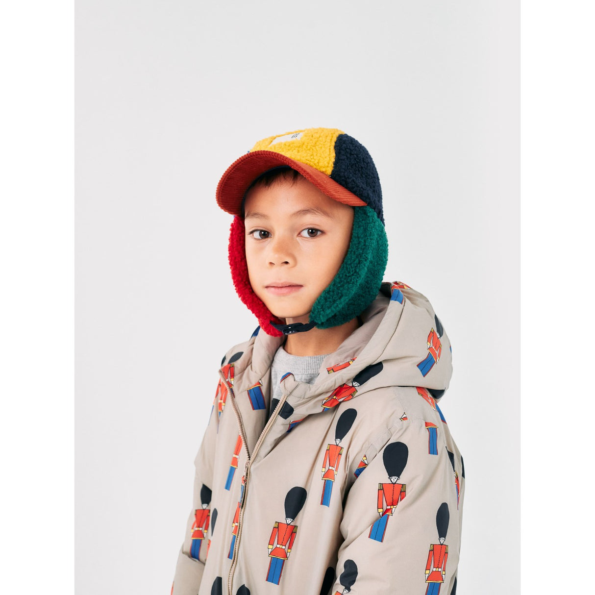 Bobo Choses Light Brown Little Tin Soldiers All Over Anorak