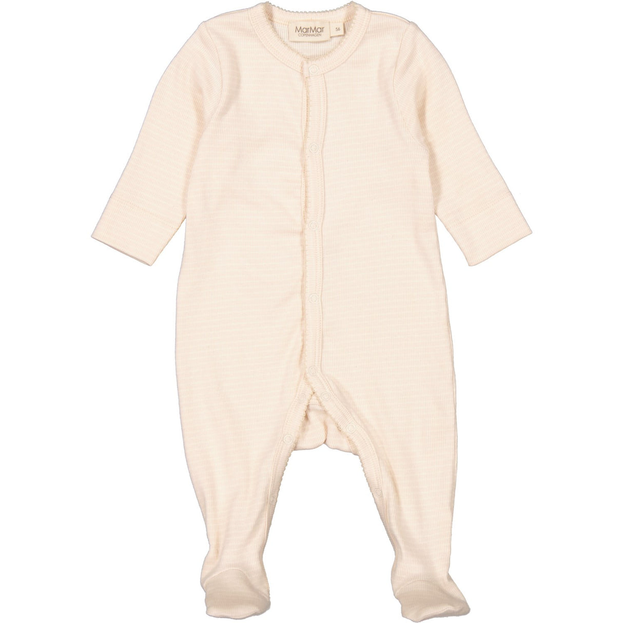 MarMar New Born Modal Fine Rib Rose Quartz Stripe Rukano Onesie