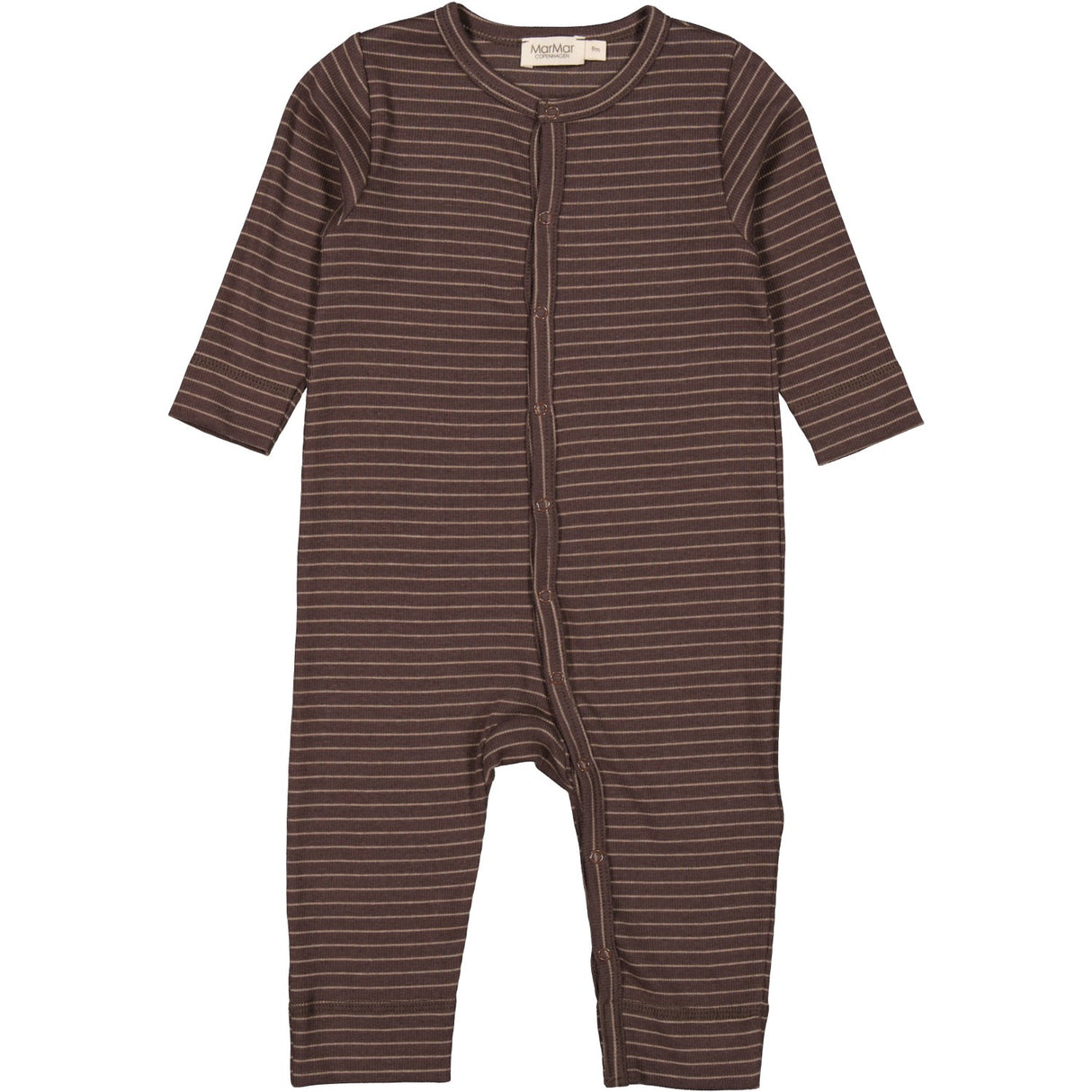 MarMar Modal Fine Rib Nori Green Stripe Ruka Onesie