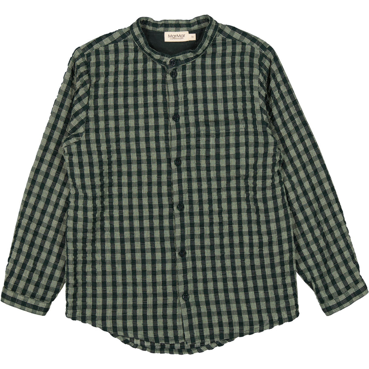 MarMar Seersucker Gingham Dark Leaf Check Theodor Shirt