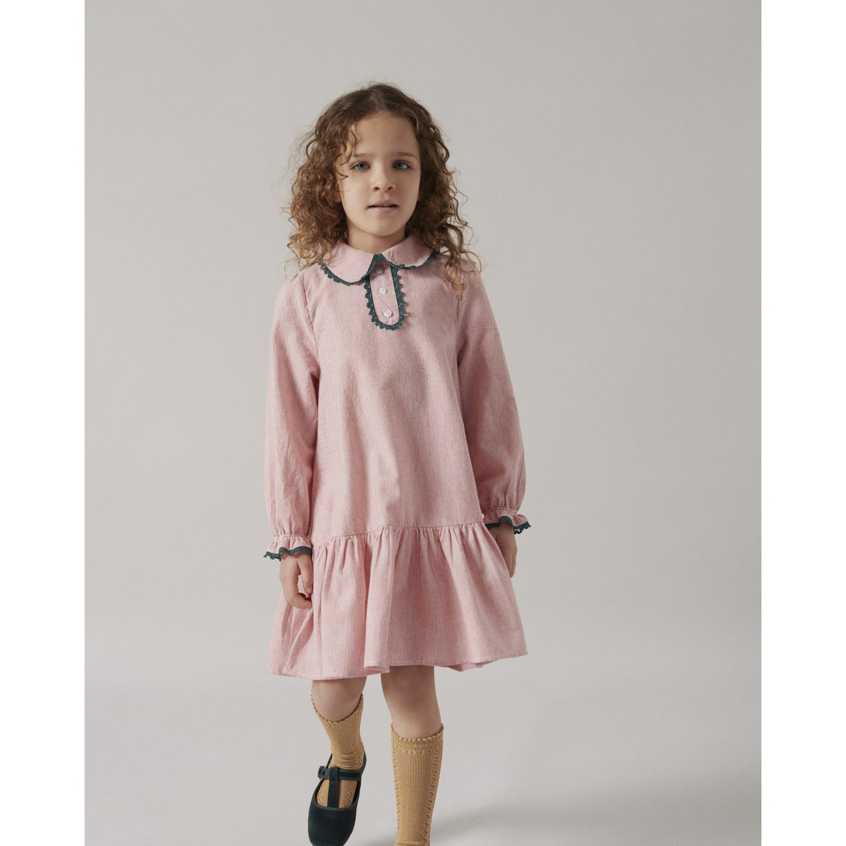 MarMar Fine Cotton Red Hairline Stripe Davi Dress