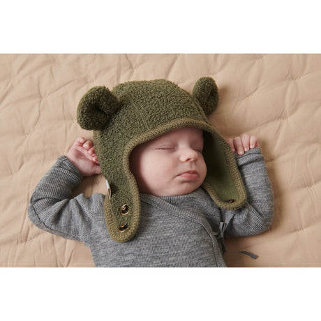 MarMar Bonded Teddy Olive Leaf Aki Hat