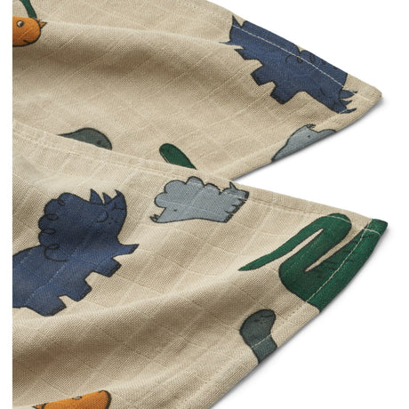 LieWood Dinosaurs / Mist Lewis Muslin Cloth 2-Pack 2