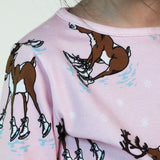 Småfolk Icy Pink Longærmet Blouse Med Reindeer