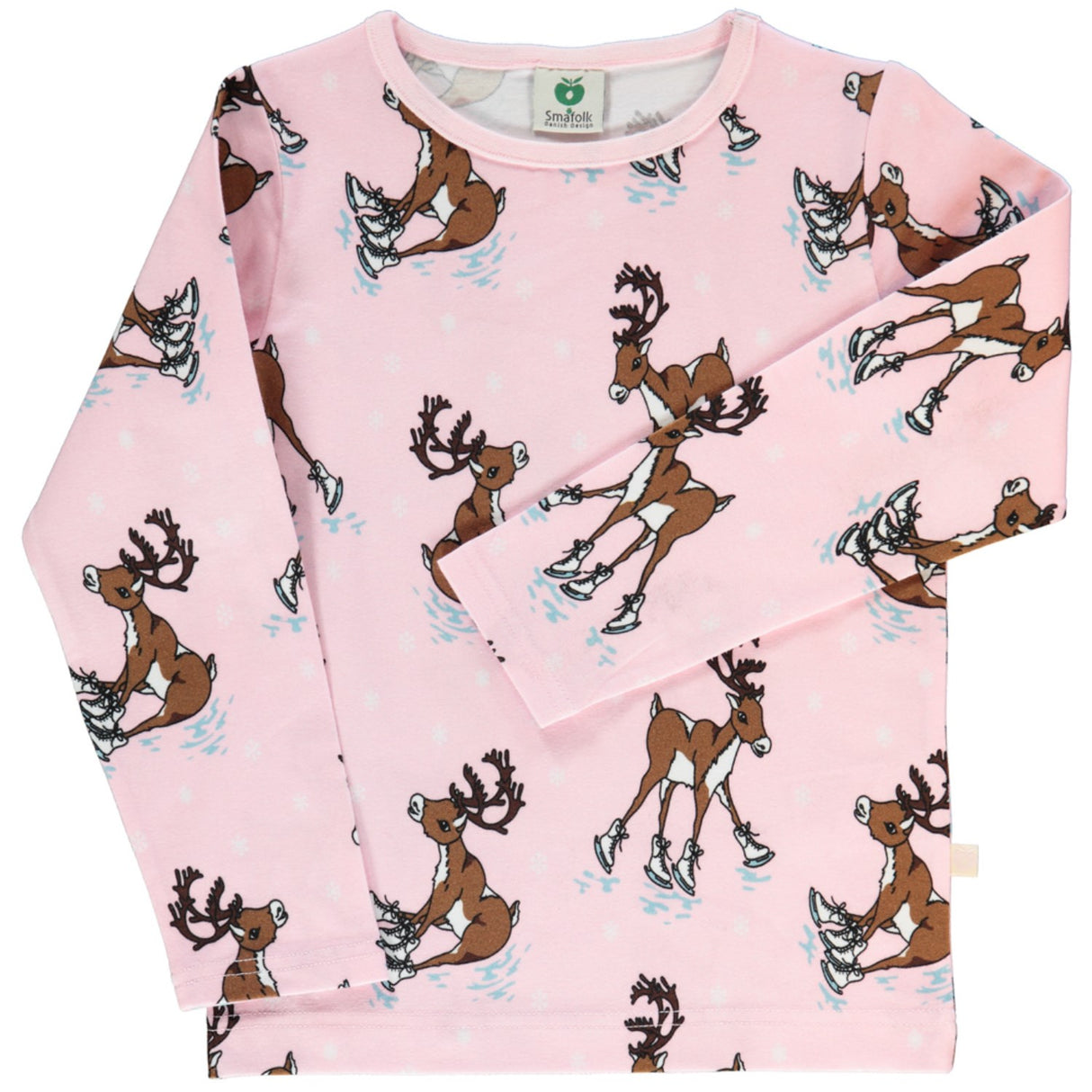 Småfolk Icy Pink Longærmet Blouse Med Reindeer