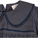 Copenhagen Colors Navy Check Combi Check Blouse W. Collar