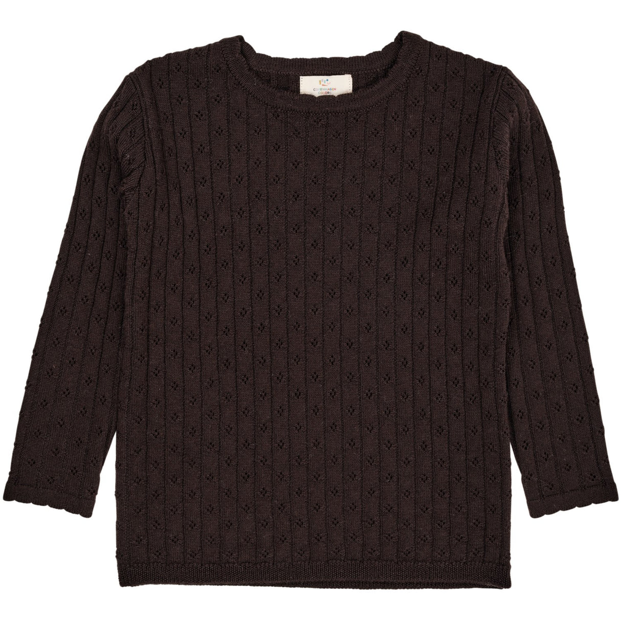 Copenhagen Colors DK Brown Merino Classic Pointelle Blouse