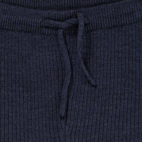 Copenhagen Colors Navy Merino Classic Rib Leggings W. Drawstrings