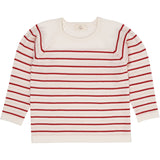 Copenhagen Colors Cream/Dusty Rose/Red Combi Merino Striped Blouse