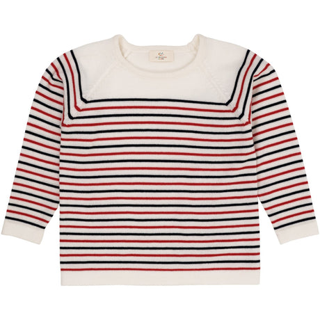 Copenhagen Colors Cream/Navy/Red Combi Merino Striped Blouse