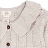 Copenhagen Colors Pale Cream Melange Merino Pattern Cardigan W. Collar