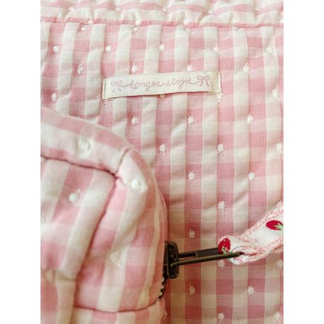 Konges Sløjd Powder Pink Check Seersucker Small Toiletry Bag 2