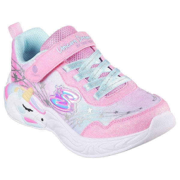 Skechers Unicorn Dreams Ombre Print & Star Shoe Pink Turquoise