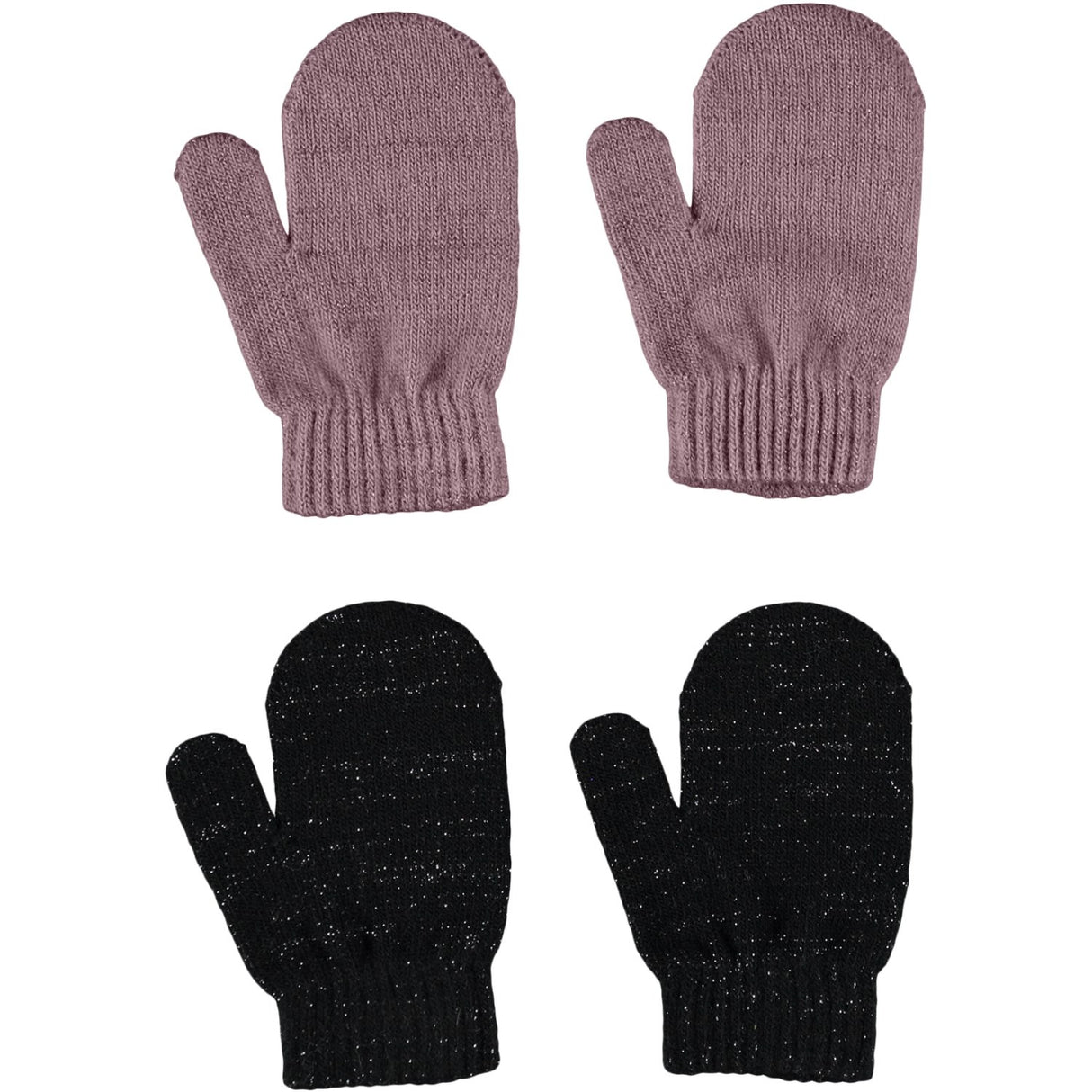 Name It Black Grape Shake Magic Glitter Mittens 2-Pack