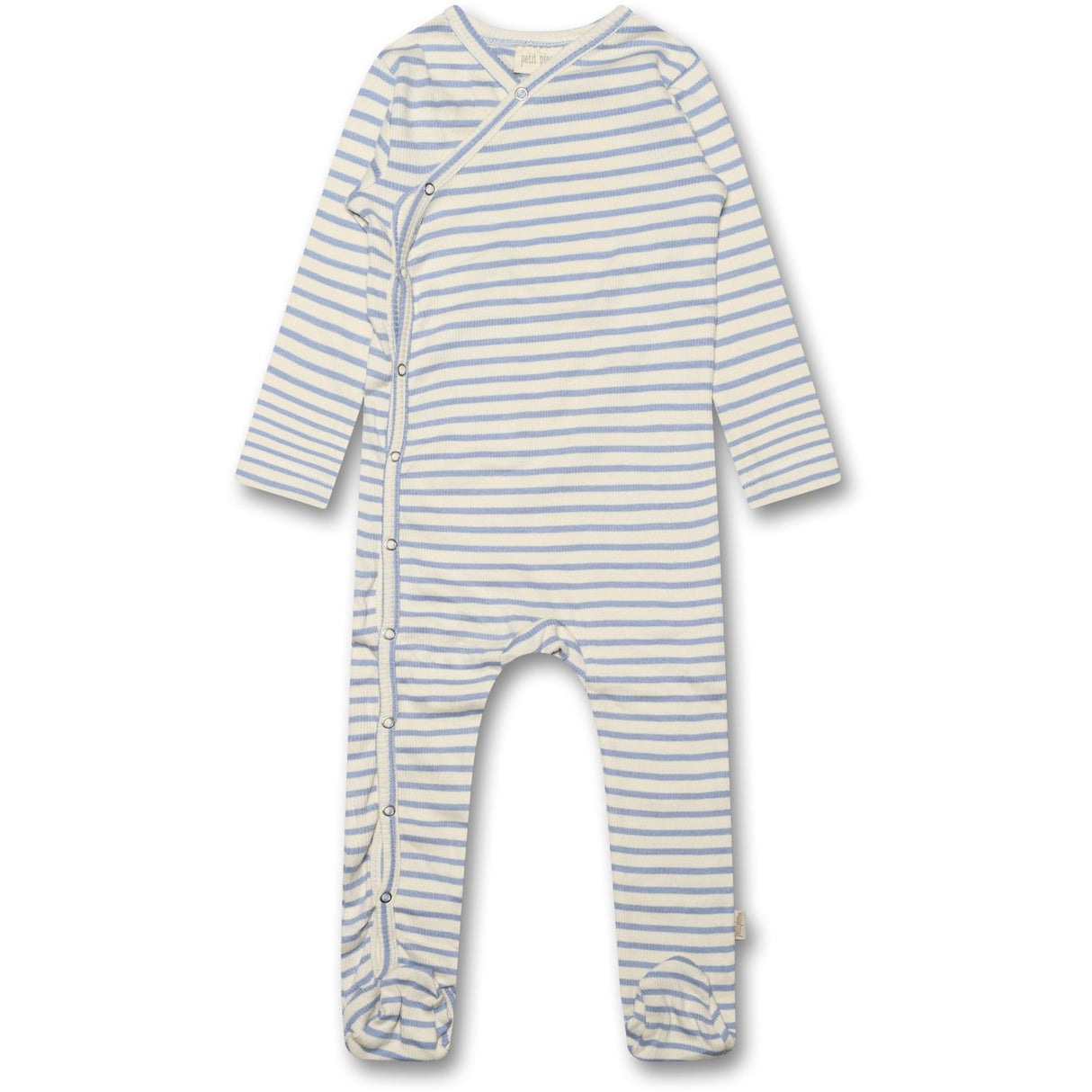 Petit Piao Spring Blue Jumpsuit Fold Modal Striped